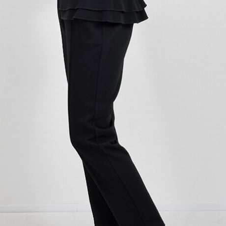 アシンメトリー フリル センタープレスパンツ