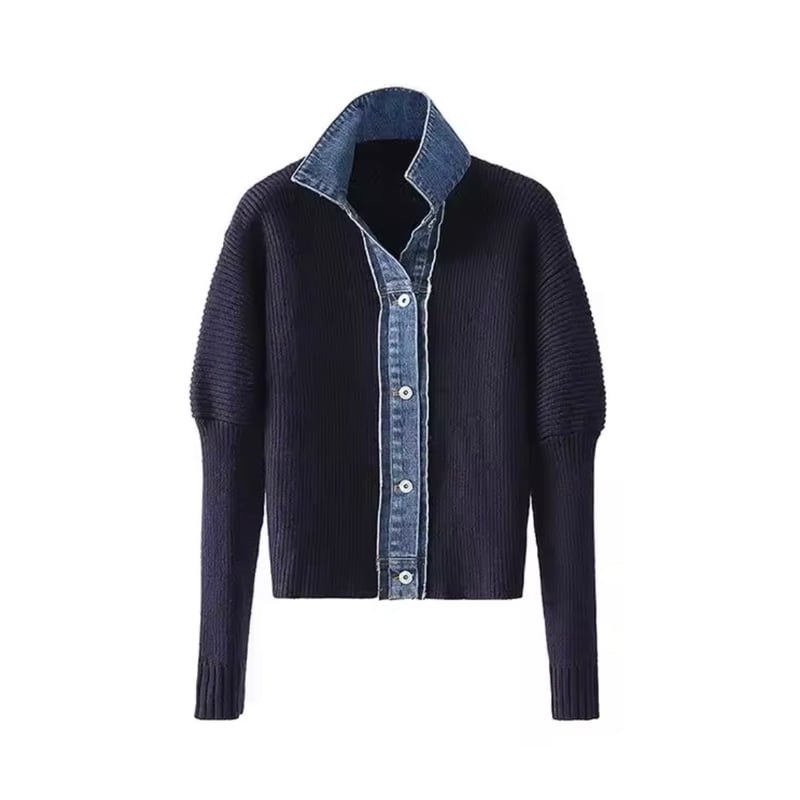 再入荷 デニム切り替えニットシャツジャケット | mymii store