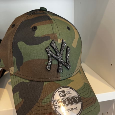 New Era 9FORTY NYロゴ 高級クリスタル デコレーションキャップ