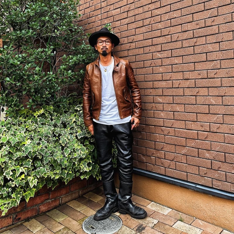 Creeks Sportswear ファイヤーマン レザージャケット Lサイズ FRENCH ARMY LEATHER FIREMAN JACKET フランス軍 ファイヤーマン