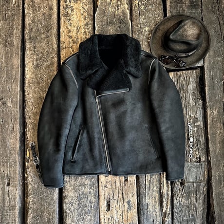 CWORKS【Dout / ﾀﾞｳﾄ】 Mouton riders jacket (BLACK) FINE CREEK