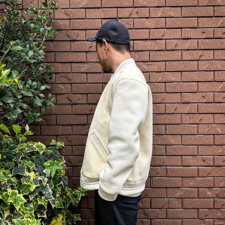 CWORKS【Leaward / ﾘﾜｰﾄﾞ】All Deer Leather Award jacket( IVORY)