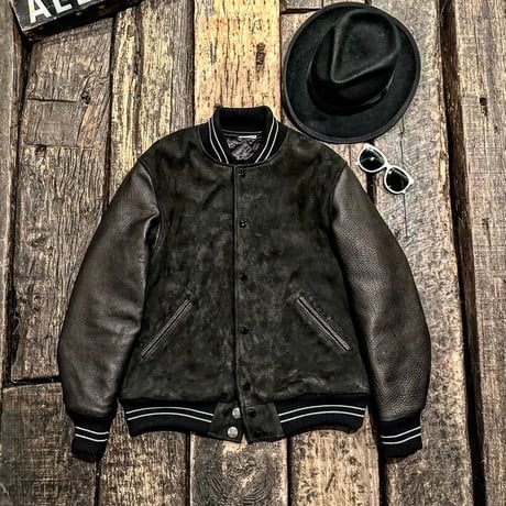 CWORKS【Leaward / ﾘﾜｰﾄﾞ】All Deer Leather Award jacket(BLACK)