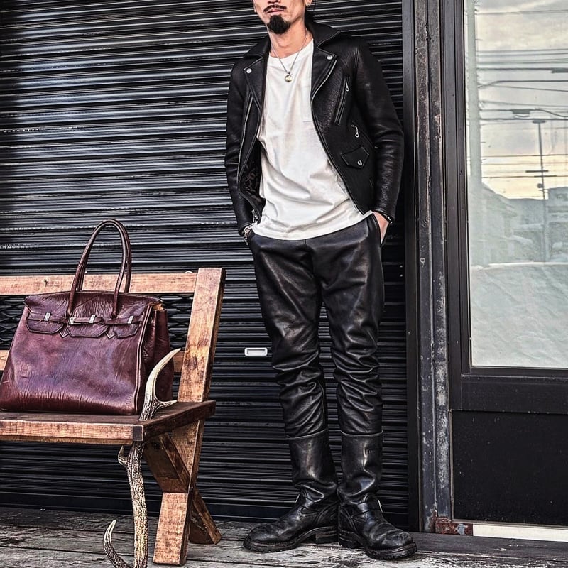 DRYCLEANONLY ドライクリーンオンリー　リメイク　レザーライダーズ MOSSIR【Lay /ﾚｲ】washable leather track jacket - Danny