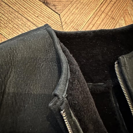 CWORKS【Bouton / ﾊﾞｰﾄﾝ】 Mouton collarless jacket (BLACK) FINE CREEK