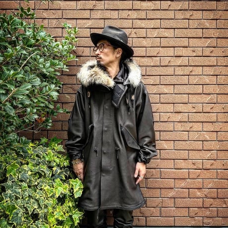 CWORKS【Lur / ﾙﾙ】Leather M65用 hood（BLACK）(FINE CREEK )