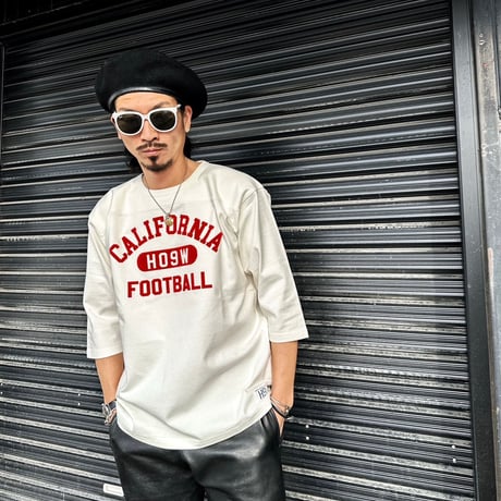 HIGHWAY NINE ハイウェイナイン  10/-TENJIKU ROUGH FIT FOOT BALL PRINT Tee「CALIFORNIA」