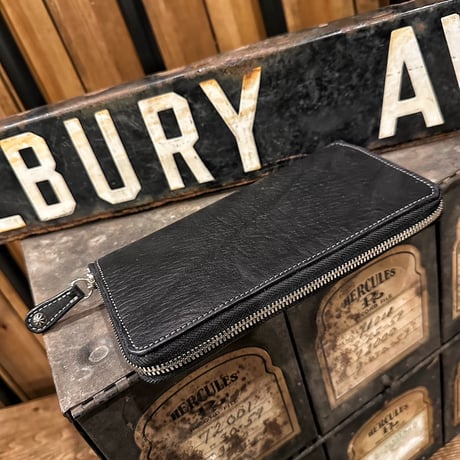 Dutch Leather Company ×  MASAYOSHI round zip long wallet【BLACK series】