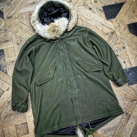 CWORKS【Lur / ﾙﾙ】Leather M65用 hood（OLIVE）(FINE CREEK )
