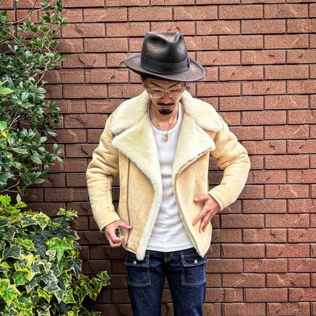 CWORKS【Dout / ﾀﾞｳﾄ】 Mouton riders jacket (IVORY) FINE CREEK