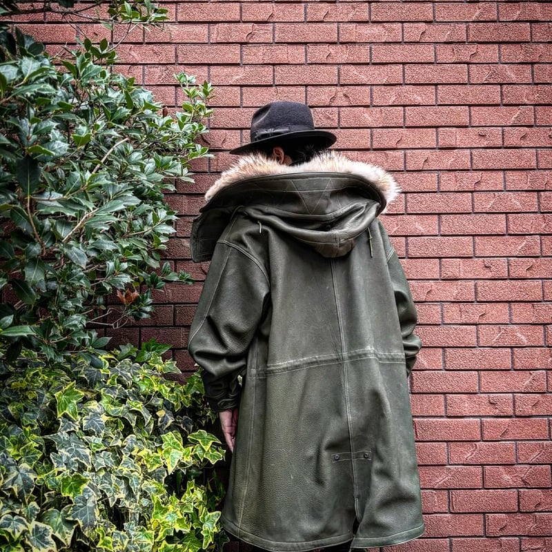 CWORKS【Lur / ﾙﾙ】Leather M65用 hood（OLIVE）(FINE C