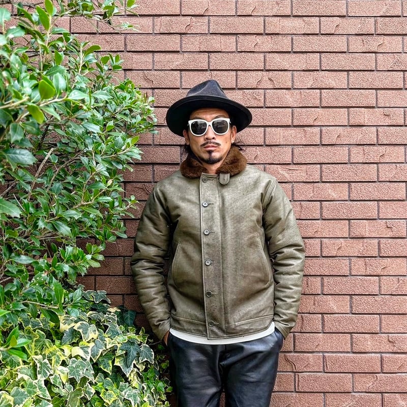 CWORKS【Scope】All Leather N-1 deck jacket OLIVE
