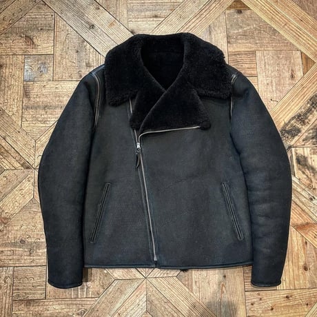 CWORKS【Dout / ﾀﾞｳﾄ】 Mouton riders jacket (BLACK) FINE CREEK
