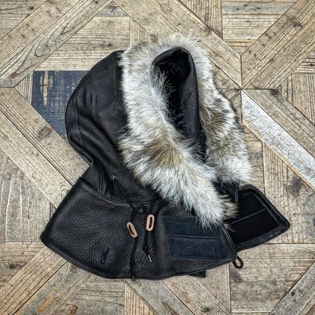 CWORKS【Lur / ﾙﾙ】Leather M65用 hood（BLACK）(FINE CREEK )