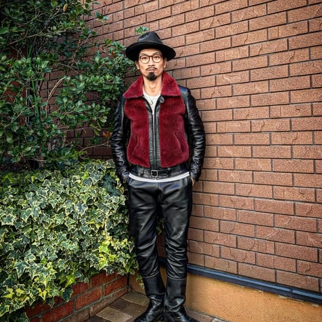FINE CREEK ＆CO【Innocence / ｲﾉｾﾝｽ】grizzly JKT (Horse)（BLACK×RED）