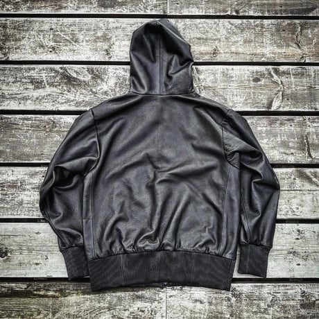 MOSSIR【Lornellia /ﾛｰﾈﾘｱ】washable leather full zip hoodie jacket(ﾌｧｲﾝｸﾘｰｸ)