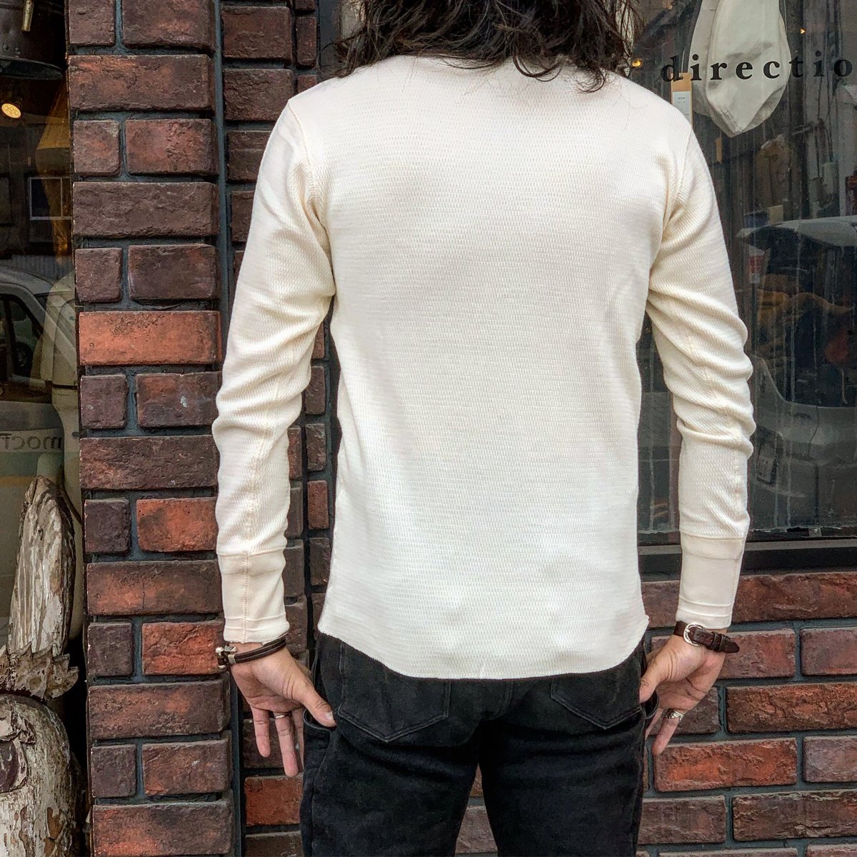 お気にいる ハイウェイナイン NINE HIGHWAY U-NECK L/S ハニカムサーマル 服&ファッション小物