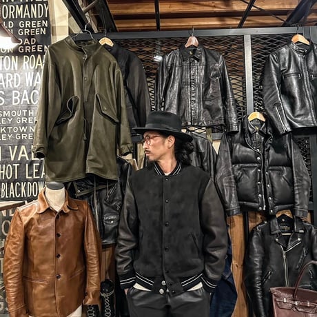 CWORKS【Leaward / ﾘﾜｰﾄﾞ】All Deer Leather Award jacket(BLACK)