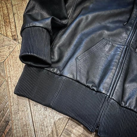 MOSSIR【Lornellia /ﾛｰﾈﾘｱ】washable leather full zip hoodie jacket(ﾌｧｲﾝｸﾘｰｸ)