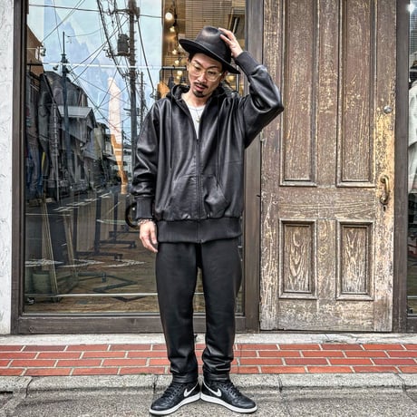 MOSSIR【Lornellia /ﾛｰﾈﾘｱ】washable leather full zip hoodie jacket(ﾌｧｲﾝｸﾘｰｸ)
