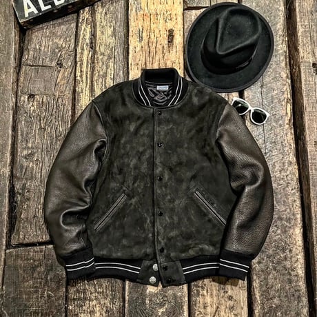 CWORKS【Leaward / ﾘﾜｰﾄﾞ】All Deer Leather Award jacket(BLACK)