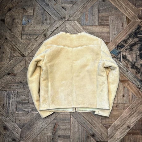 CWORKS【Bouton / ﾊﾞｰﾄﾝ】 Mouton collarless jacket (IVORY) FINE CREEK