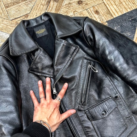 FINE CREEK ＆CO【Billheimer / ﾋﾞﾙﾊｲﾏｰ】Double AVIATOR JKT (horse)BLACK 2026年2月末～2026年12月末入荷予定！！ご予約