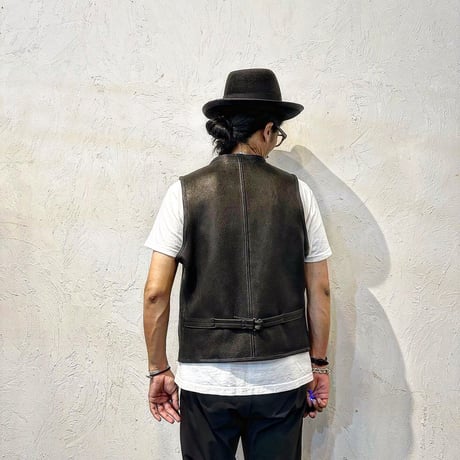 FINE CREEK ＆CO 【Jefferson Deer/ ｼﾞｪﾌｧｰｿﾝﾃﾞｨｱ】 ﾚｻﾞｰﾍﾞｽﾄ（BLACK) 鹿革