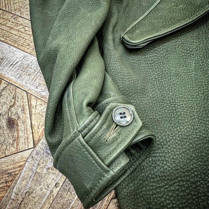 CYCLAS バルーンスリーブジャケット 羊革 モスグリーン ルコックスポルティフ le coq sportif ストレッチサンスクリーンNIR