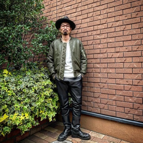 CWORKS【LEA】Leather MA-1 OLIVE (FINE CREEK )