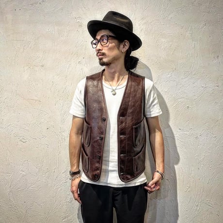 FINE CREEK ＆CO 【Jefferson / ｼﾞｪﾌｧｰｿﾝ】 ﾚｻﾞｰﾍﾞｽﾄ（BROWN)馬革