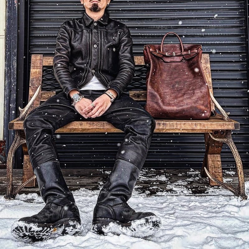 MOSSIR【Lender / ﾚﾝﾀﾞｰ】washable leather sweat pa