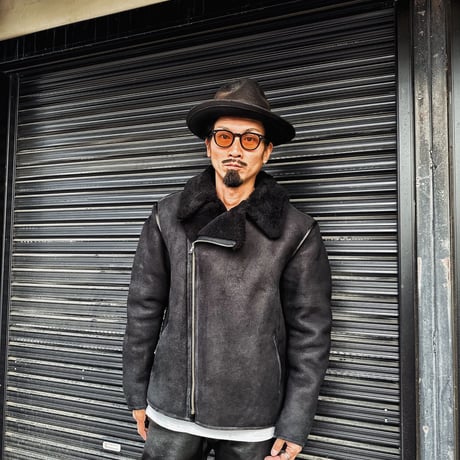CWORKS【Dout / ﾀﾞｳﾄ】 Mouton riders jacket (BLACK) FINE CREEK