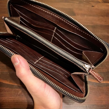 Dutch Leather Company ×  MASAYOSHI round zip long wallet