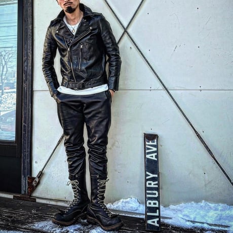 MOSSIR【Lender / ﾚﾝﾀﾞｰ】washable leather sweat pants(ﾌｧｲﾝｸﾘｰｸ)