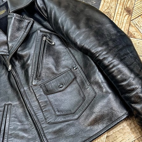 FINE CREEK ＆CO【Billheimer / ﾋﾞﾙﾊｲﾏｰ】Double AVIATOR JKT (horse)BLACK 2026年2月末～2026年12月末入荷予定！！ご予約