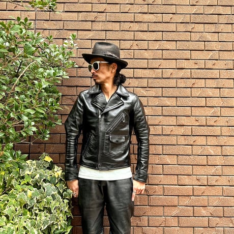 FINE CREEK ＆CO【Billheimer / ﾋﾞﾙﾊｲﾏｰ】Double AVIATOR JKT (horse)BLACK 2026年2月末～2026年12月末入荷予定！！ご予約