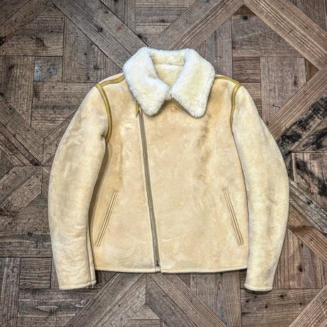 CWORKS【Dout / ﾀﾞｳﾄ】 Mouton riders jacket (IVORY) FINE CREEK