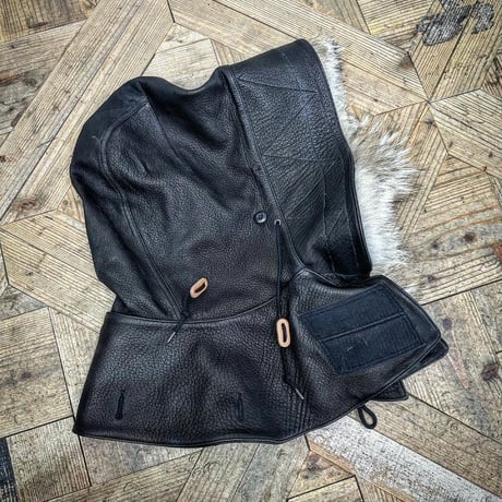 CWORKS【Lur / ﾙﾙ】Leather M65用 hood（BLACK）(FINE CREEK )