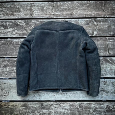 CWORKS【Bouton / ﾊﾞｰﾄﾝ】 Mouton collarless jacket (BLACK) FINE CREEK