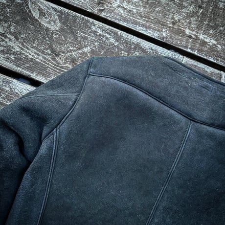 CWORKS【Bouton / ﾊﾞｰﾄﾝ】 Mouton collarless jacket (BLACK) FINE CREEK