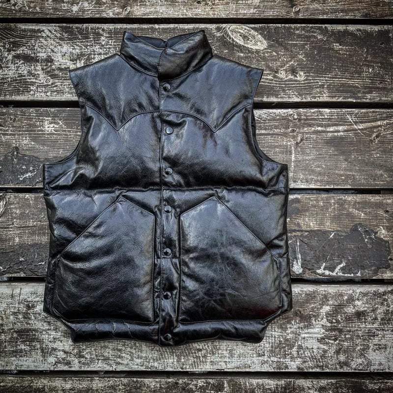 レザー ダウンベスト Rocky mountain 42 ブラック CRIMIE（クライミー