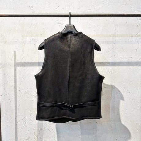 FINE CREEK ＆CO 【Jefferson Deer/ ｼﾞｪﾌｧｰｿﾝﾃﾞｨｱ】 ﾚｻﾞｰﾍﾞｽﾄ（BLACK) 鹿革