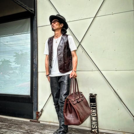 FINE CREEK ＆CO 【Jefferson / ｼﾞｪﾌｧｰｿﾝ】 ﾚｻﾞｰﾍﾞｽﾄ（BROWN)馬革