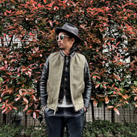 CWORKS【Novelist】All Leather deck vest OLIVE  ( horse / mouton ) 2026年４月末～2026年12月末入荷予定！！ご予約