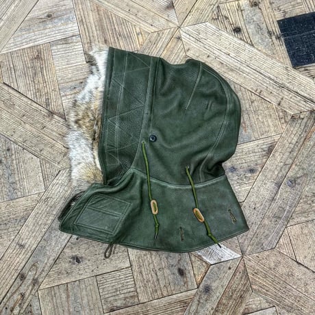 CWORKS【Lur / ﾙﾙ】Leather M65用 hood（OLIVE）(FINE CREEK )