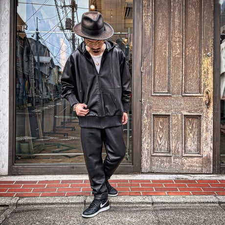 MOSSIR【Lornellia /ﾛｰﾈﾘｱ】washable leather full zip hoodie jacket(ﾌｧｲﾝｸﾘｰｸ)
