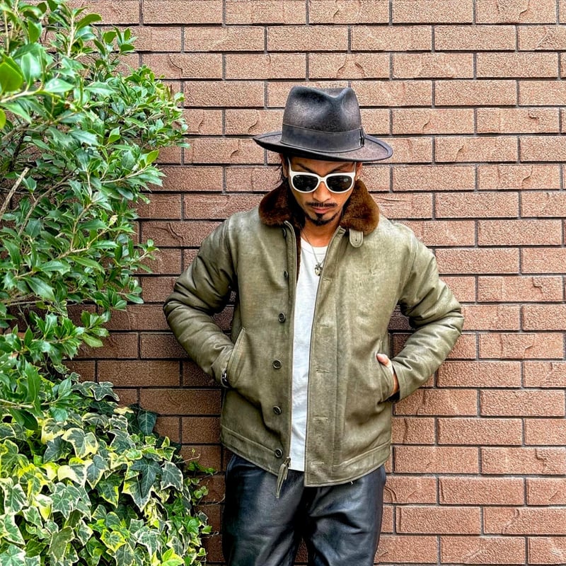 CWORKS【Scope】All Leather N-1 deck jacket OLIVE