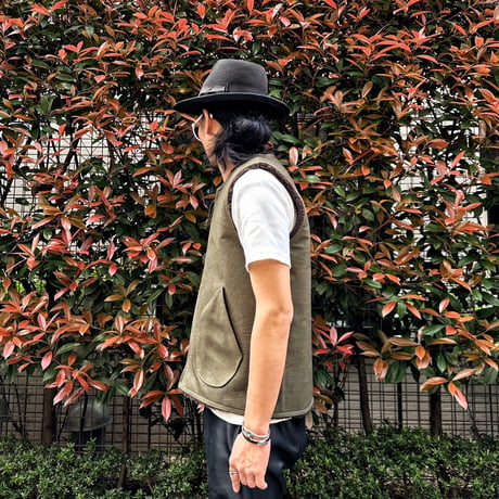 CWORKS【Novelist】All Leather deck vest OLIVE  ( horse / mouton ) 2026年４月末～2026年12月末入荷予定！！ご予約