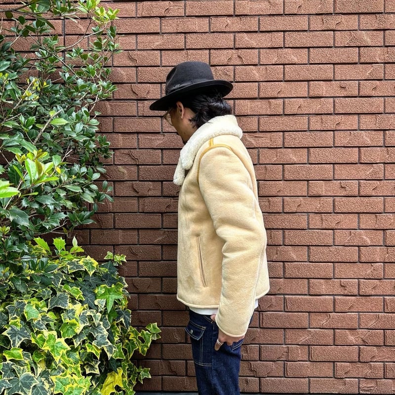 CWORKS【Dout / ﾀﾞｳﾄ】 Mouton riders jacket (IVORY...